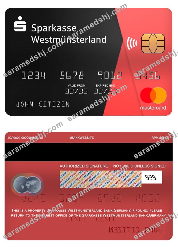 Germany Sparkasse Westmunsterland bank mastercard
